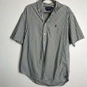 Ralph Lauren Golf Black and White Short Sleeve Blake Button Up Size Large